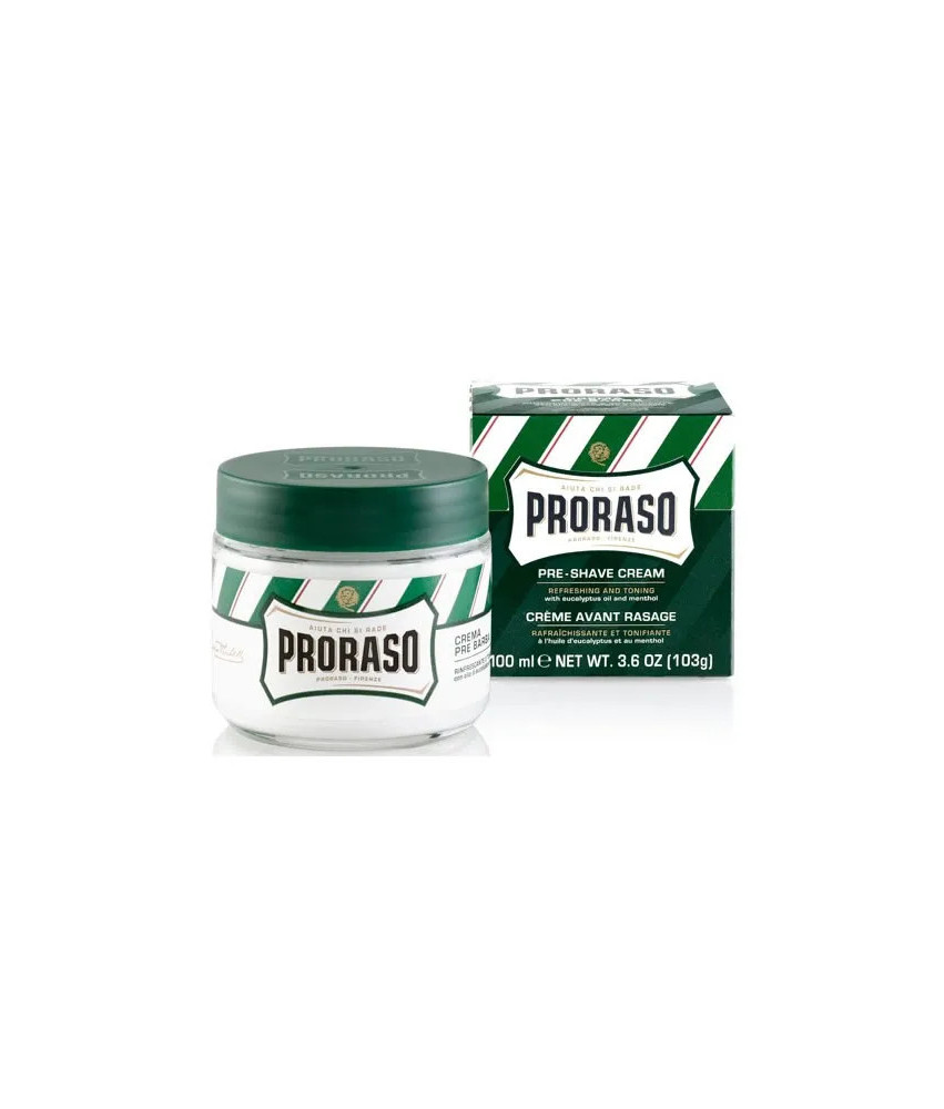 Proraso Green Crème Avant Rasage 100ml - Préparez votre peau