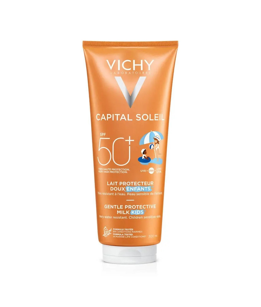 Vichy Capital Soleil Lait Douceur Enfants SPF50 300ml | Protection Corps routine de soins solaires