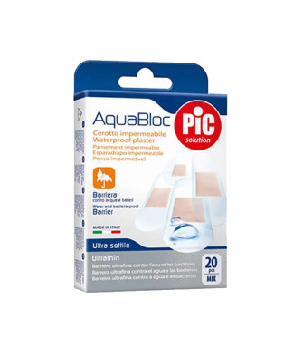 Trousse premiers secours: 20 Pic Aquabloc pansements bactéricides