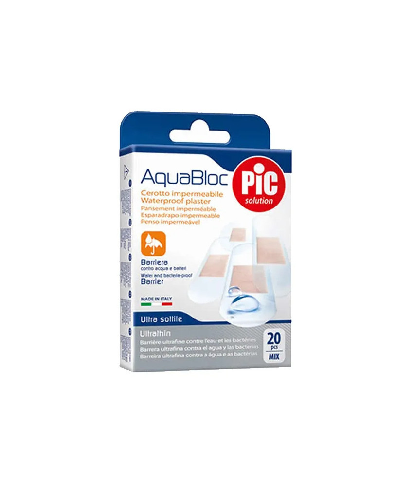 Trousse premiers secours: 20 Pic Aquabloc pansements bactéricides
