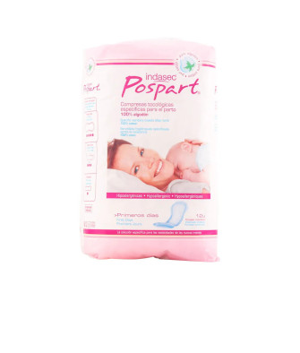 Indasec Pospart Tocological Compresses 100% Coton - 12 Unités