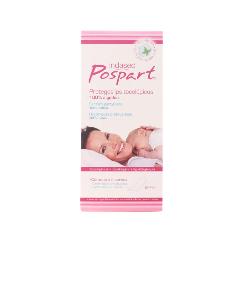 Indasec Pospart Protegeslip Tocologico 100% Coton - Lot de 24