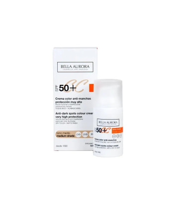 Crème anti-taches Bella Aurora CC SPF50 30ml ton moyen