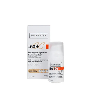Crème Anti-Taches Bella Aurora CC SPF50 30ml Ton Clair