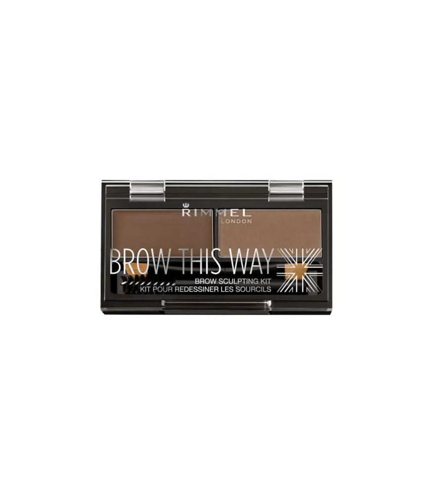 Kit de Sculpture de Sourcils Rimmel Brow This Way 002 Mid Brown