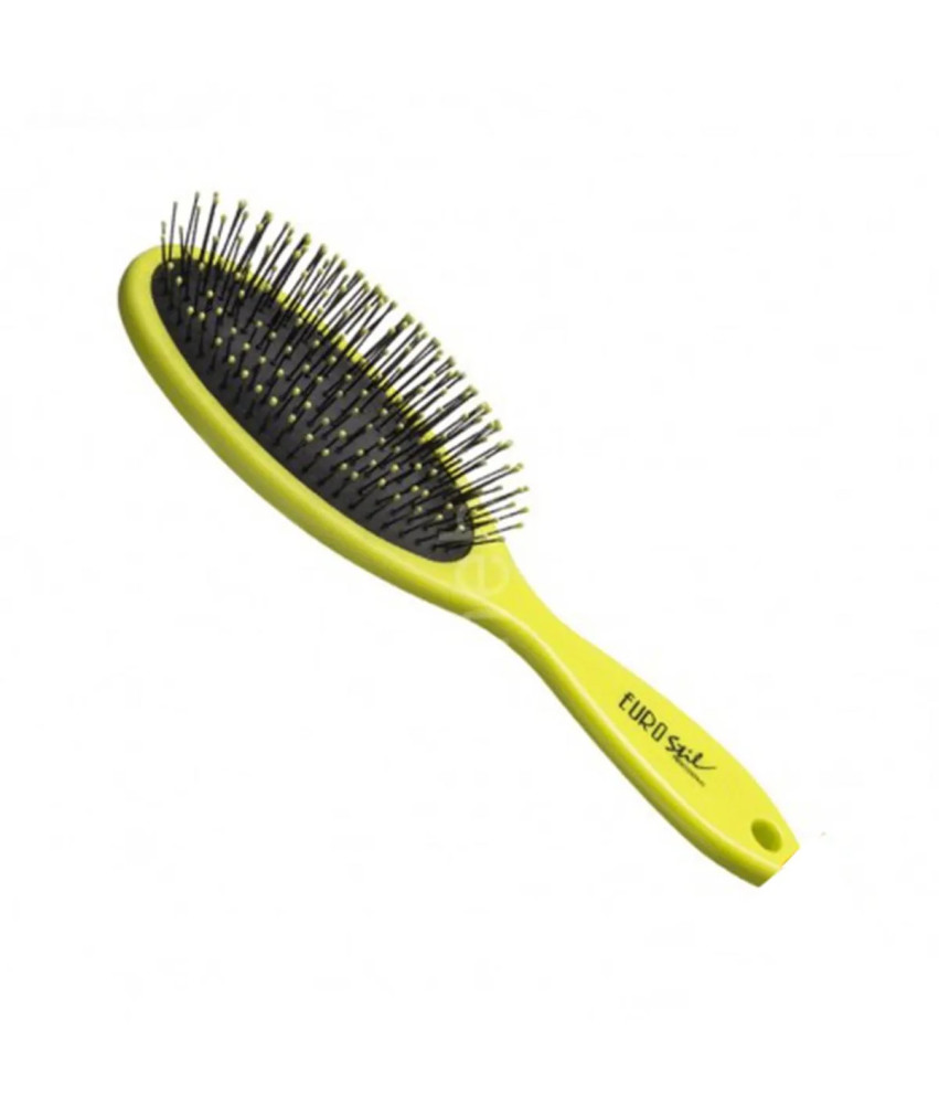 Brosse ovale Eurostil verte fluo, taille moyenne: un must-have!