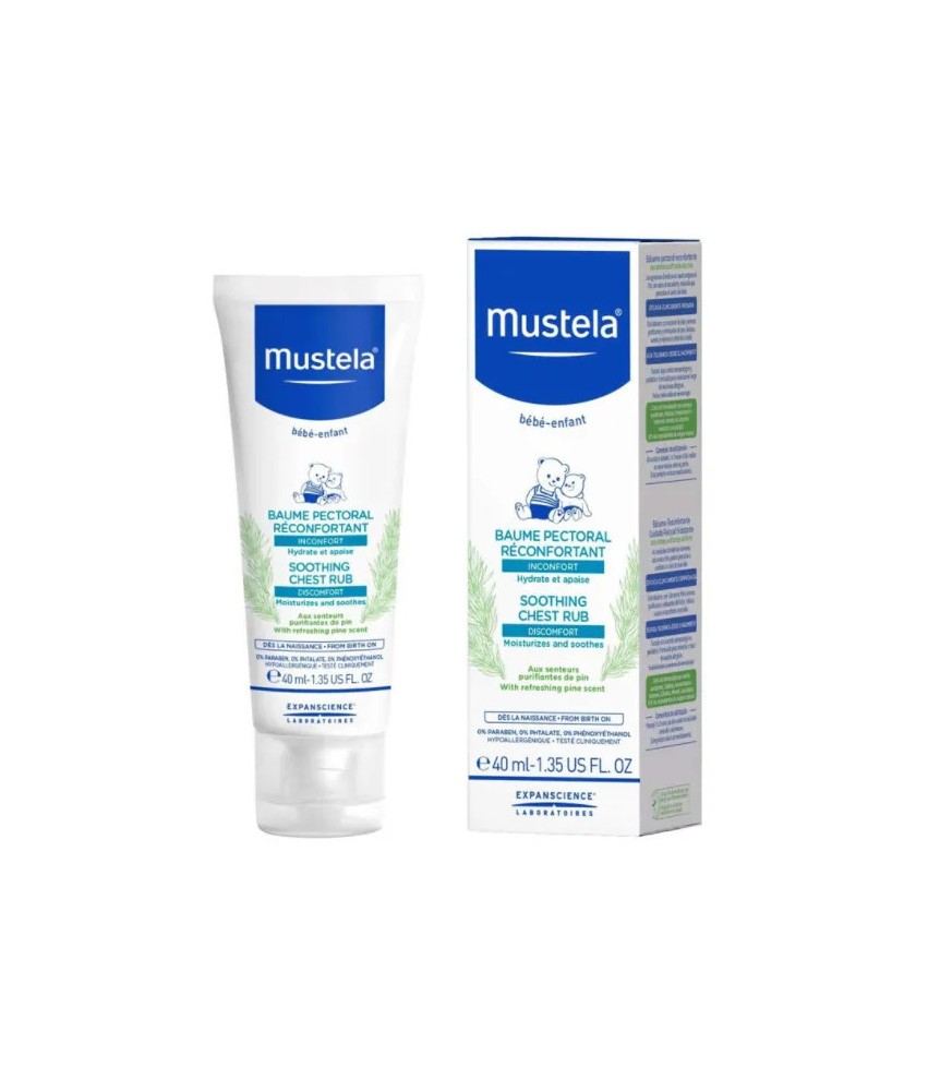 Baume Pectoral Réconfortant Mustela 40ml - Hydratation efficace