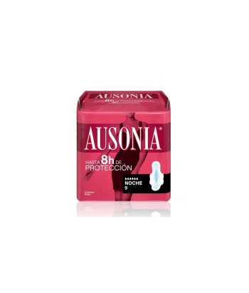 Serviettes hygiéniques Ausonia Nuit Avec Ailettes - 9 Unités