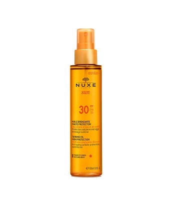 Nuxe Sun Huile Bronzante Visage Et Corps SPF30 150ml - Protection solaire efficace