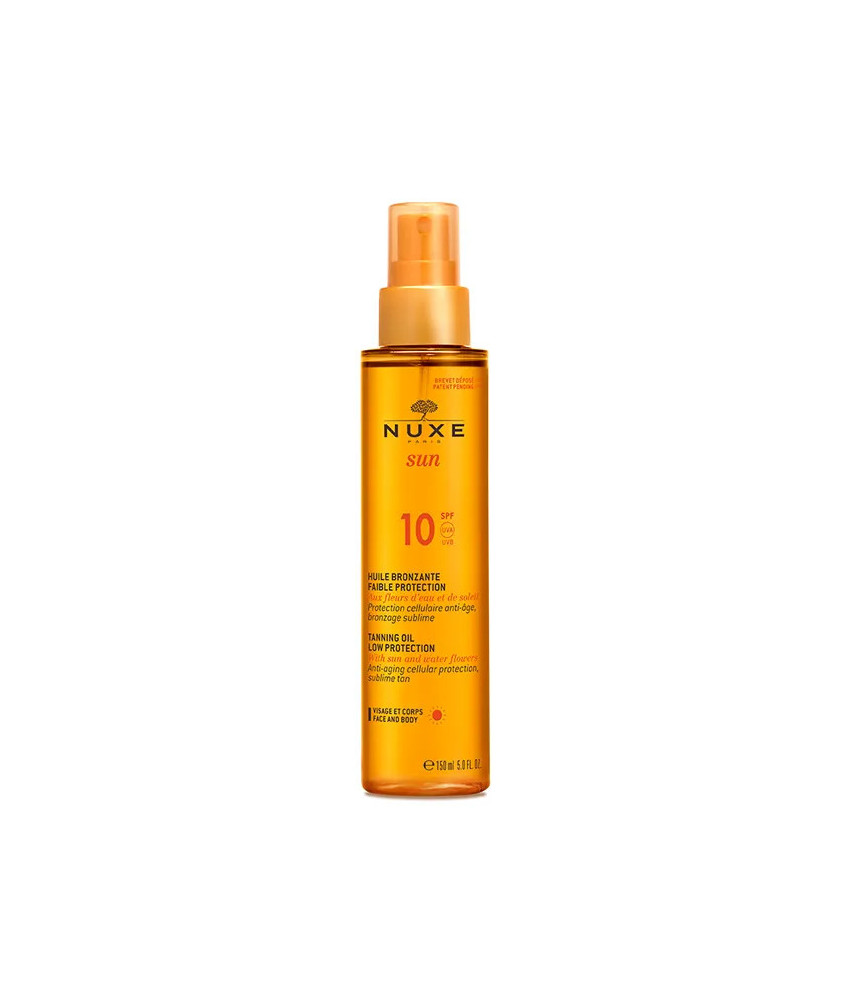 Huile Bronzante Visage et Corps SPF10 - Protection Solaire Nuxe