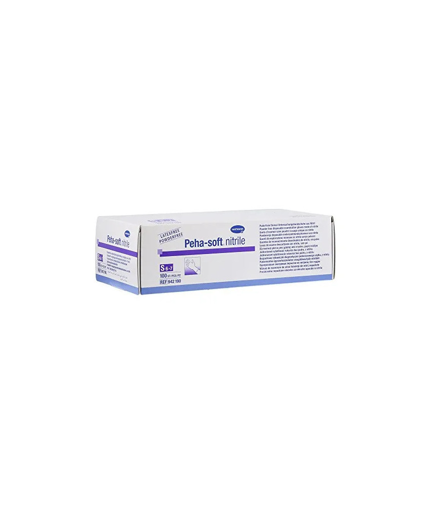 Gants nitrile Hartmann Peha Soft - Taille Petite 100 unités