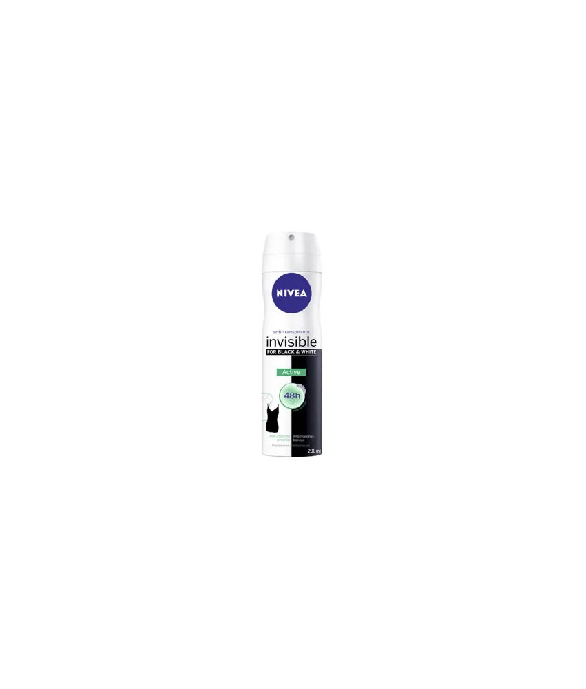 NIVEA Atomiseur Black & White Active 200ml - Protection longue durée