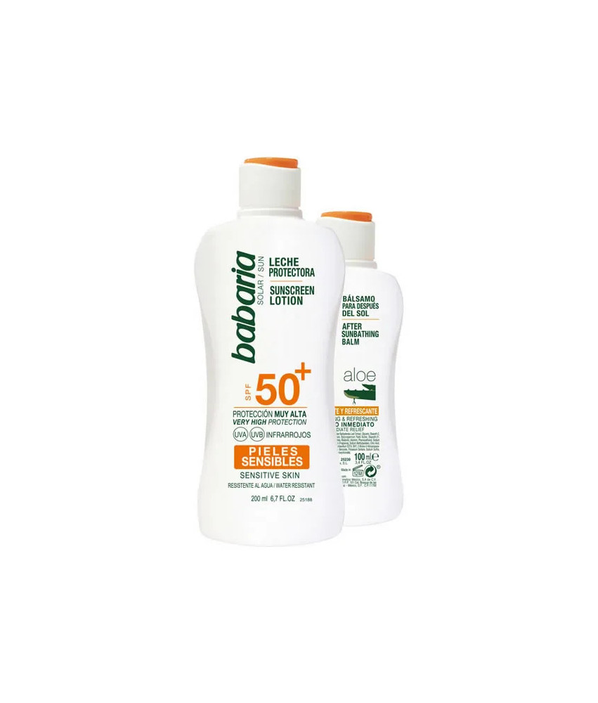 Protection solaire ultime: Babaria Sun Sunscreen Lotion Spf50 Plus 200ml Coffret 2 Produits