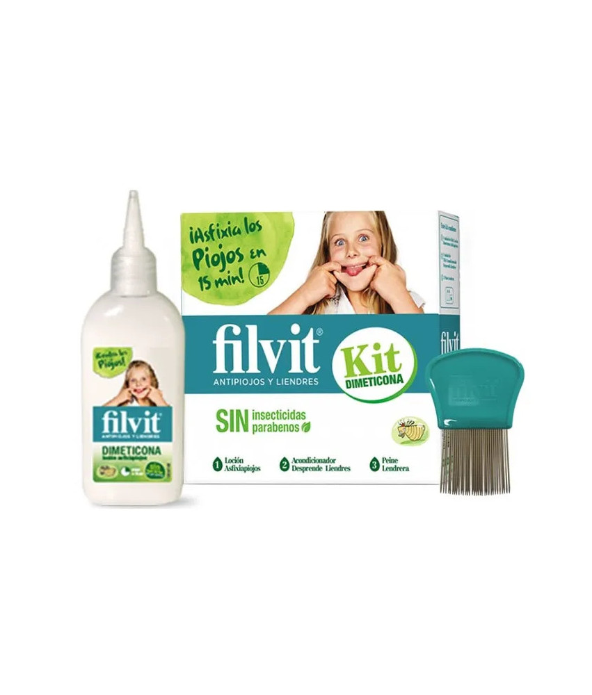 Éliminez les poux avec Filvit Dimeticona Anti Poux - Coffret 3 Produits