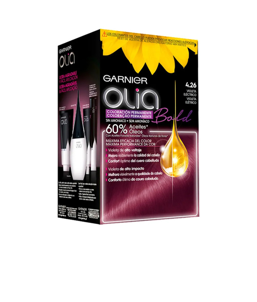 Coloration Permanente Garnier Olia 4,26-Violeta Eléctrico - Lot de 4
