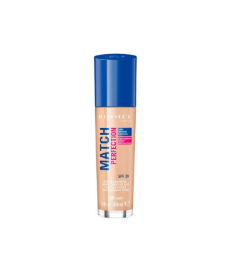 Un teint parfait avec le fond de teint Rimmel London Match Perfection SPF20 100 Ivory