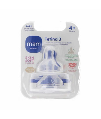 Tétines Mam SkinSoft Silicone Débit Rapide 4+ Mois 2 Unités