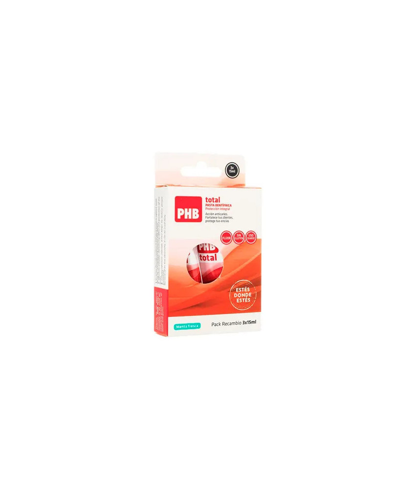 PHB Pack Dentifrice Adulte Total 3x15ml