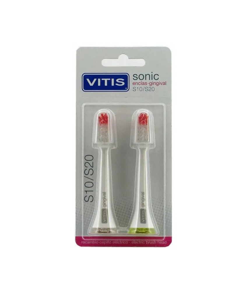 Pièce de rechange brosse à dents électrique Vitis pour gencives délicates 2 unités