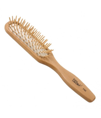 Brosse ovale Eurostil en bois avec poils naturels - 1 unité