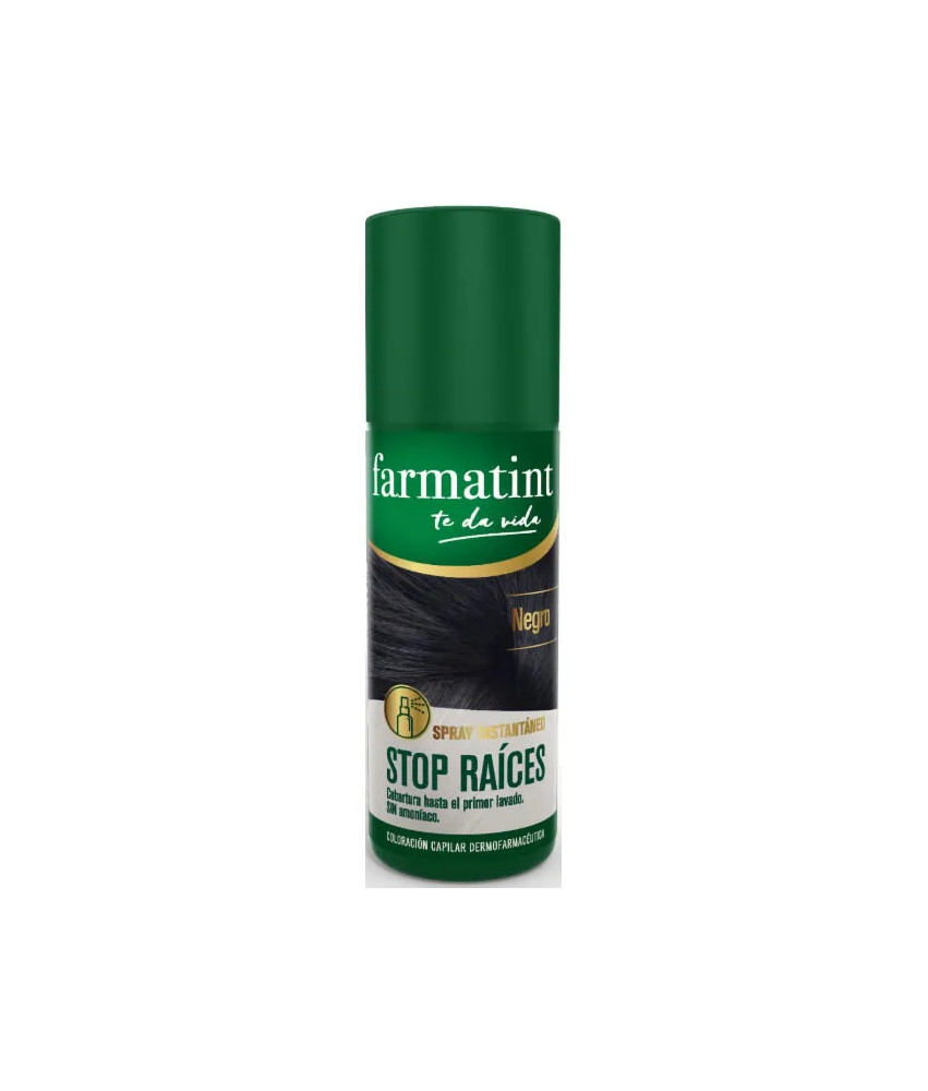 Farmatint Spray Stop Racines Noir 75ml - Couvrez vos racines en un instant