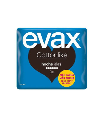 Evax Cottonlike Nuit: 9 serviettes hygiéniques ultra-absorbantes