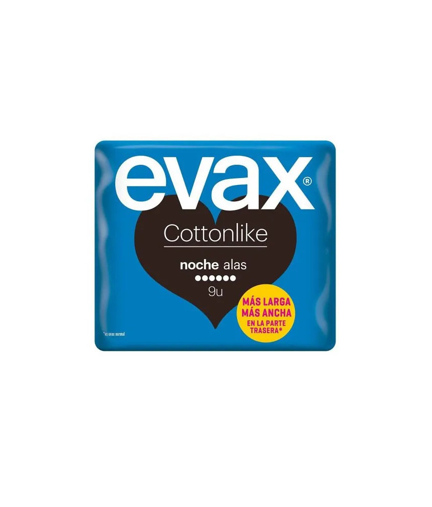 Evax Cottonlike Nuit: 9 serviettes hygiéniques ultra-absorbantes