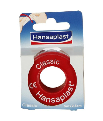 Hansaplast Classic Sparadrap 5m x 2,5cm - Bande adhésive polyvalente