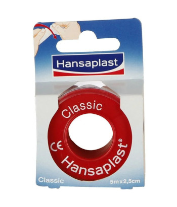 Hansaplast Classic Sparadrap 5m x 2,5cm - Bande adhésive polyvalente