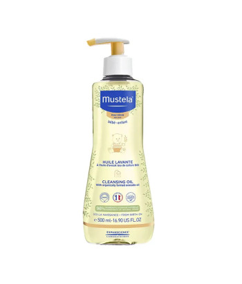 Mustela Bébé Huile Lavante Peaux Sèches 500 ml - Douceur pour la peau de bébé