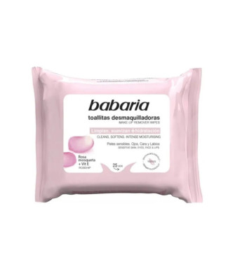 Lingettes démaquillantes Babaria Rosa Mosqueta - 25 unités