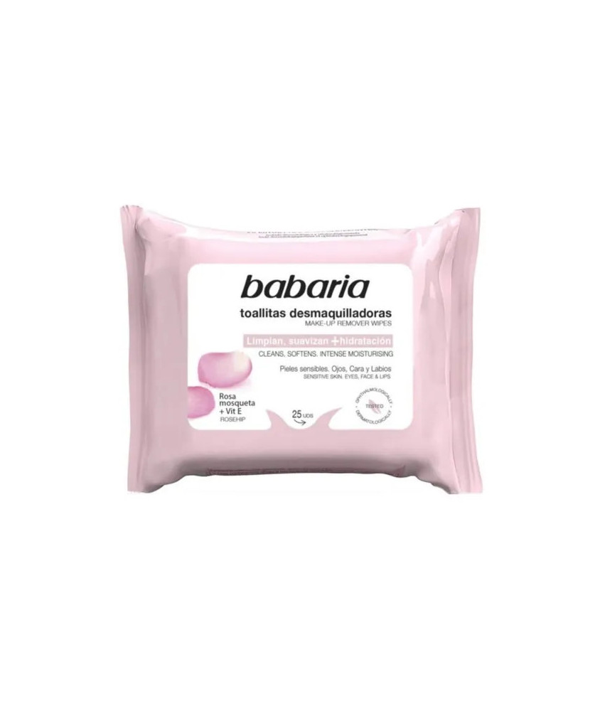 Lingettes démaquillantes Babaria Rosa Mosqueta - 25 unités