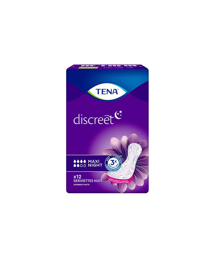 Protégez-vous la nuit avec Tena Discreet Maxi 12Und