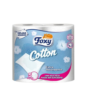 Papier toilette 5 couches Foxy Cotton: douceur incomparable