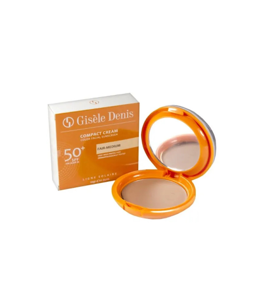 Protection solaire compacte pour le visage SPF50+ ton clair-moyen