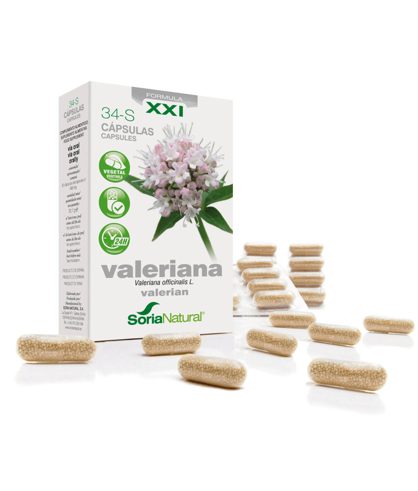 Soria 34-S Valeriana 600 Mg 30 Capsules - Relaxation longue durée