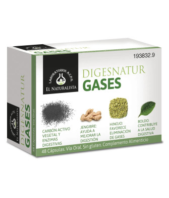 Éliminez les ballonnements avec El Natural Digesnatur Gases 650 mg x 48 Caps