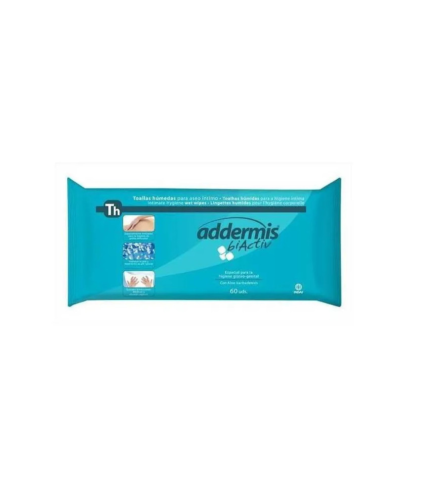 Lingettes pour adultes Addermis à l'Aloe Vera 60u