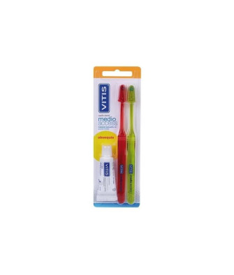 Brosse à dents Vitis Access Medio: 2 Uds, Essentiel pour un Nettoyage Efficace