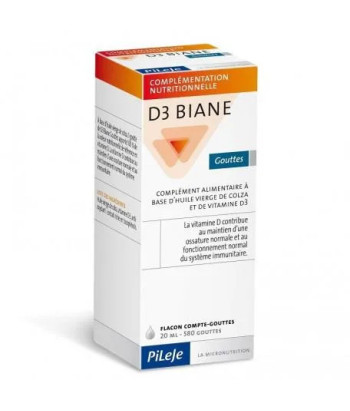 Pileje D3 Biane 15ml - Vitamine D liquide pour un boost immunitaire
