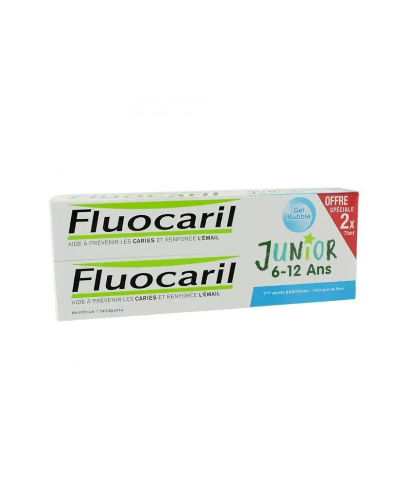 Pâte dentifrice Fluocaril Junior 6-12 ans 2x75ml