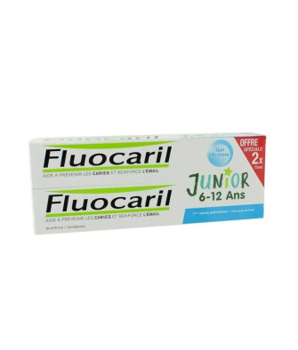 Pâte dentifrice Fluocaril Junior 6-12 ans 2x75ml