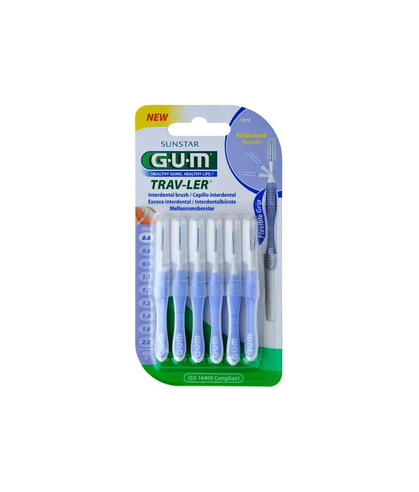 Sunstar Gum Pinceau Interdentaire 0,6mm Trav-Ler 6 Uds