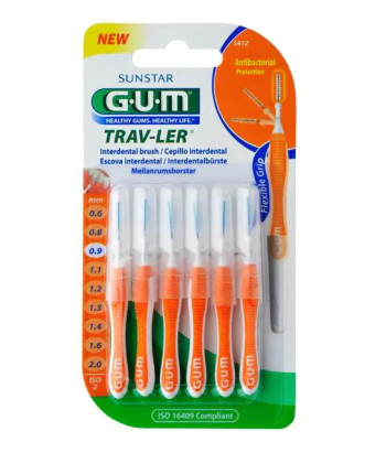 Pinceau interdentaire 0,9mm Sunstar Gum Trav-Ler - Lot de 6