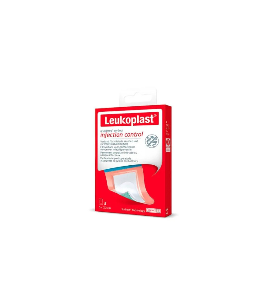 Pansement Leukomed Sorbact 5x7,2cm - Lot de 3