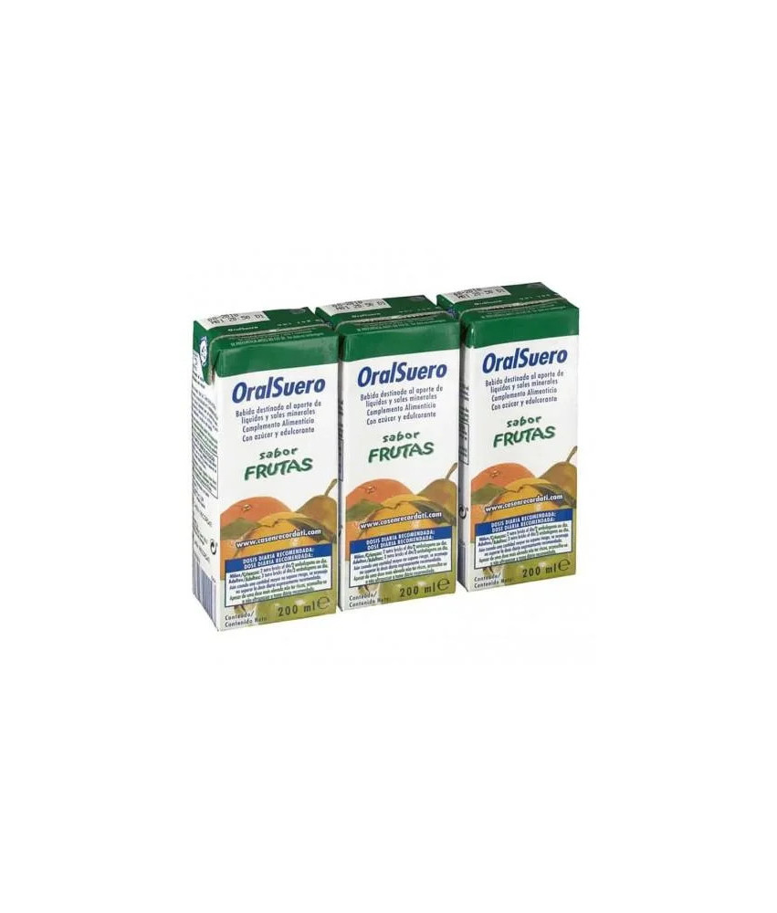 Pack de 3 Oralsuero Fruit Brik 200ml: Hydratation et saveur!