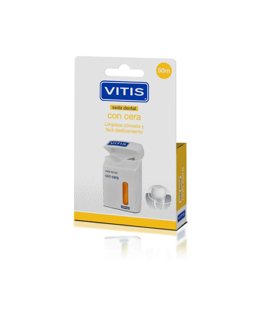 Fil dentaire Vitis avec cire 50mts : pour une hygiène bucco-dentaire parfaite