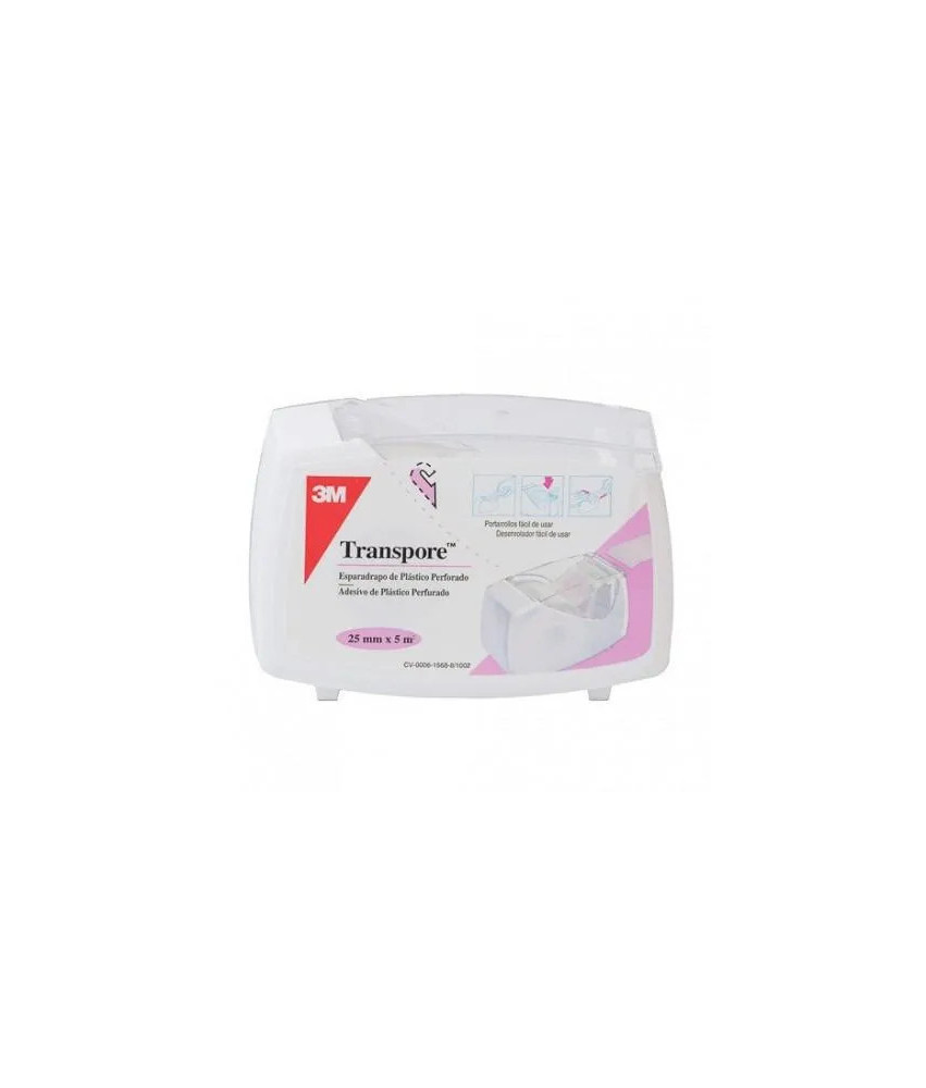 Bandage adhésif blanc Ioox Transpore - 5m x 2,5cm