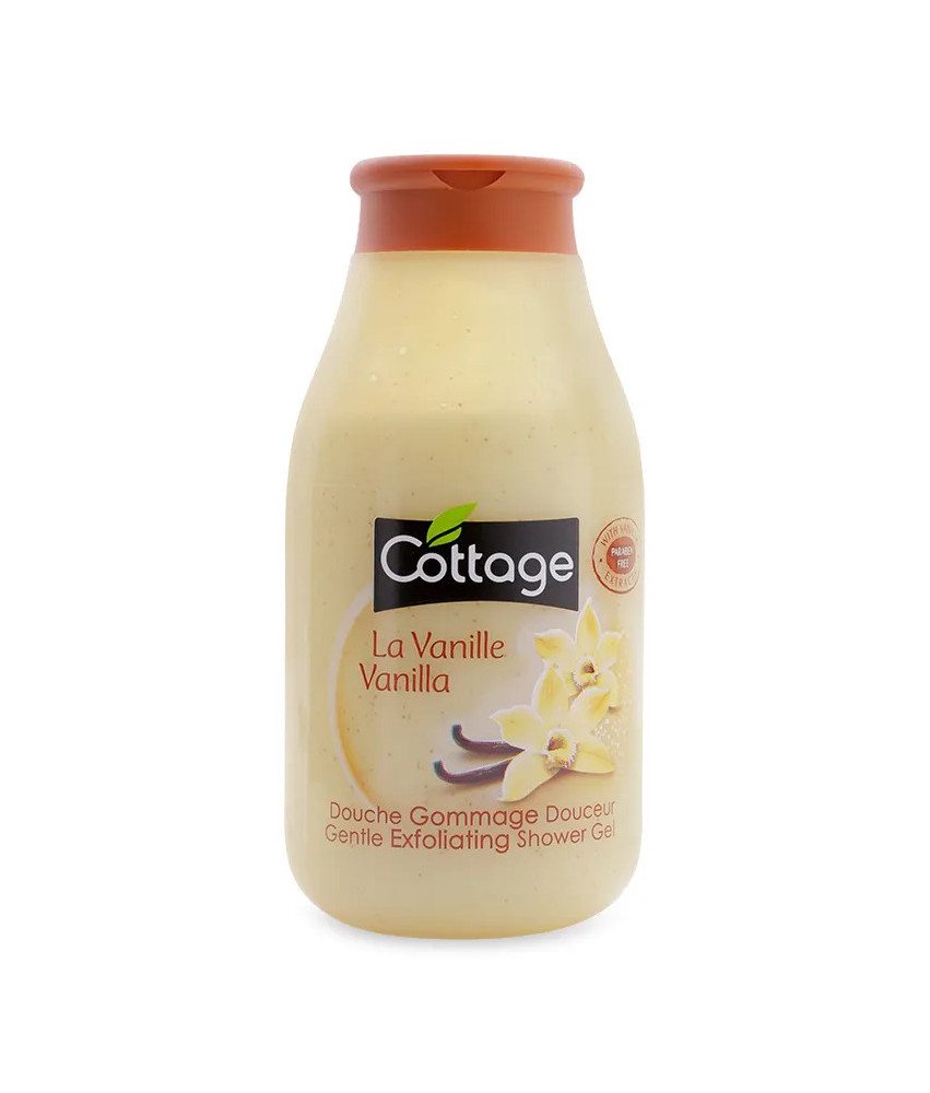 Découvrez le gel douche exfoliant à la vanille de Cottage pour une peau douce et parfumée. Essayez-le maintenant !