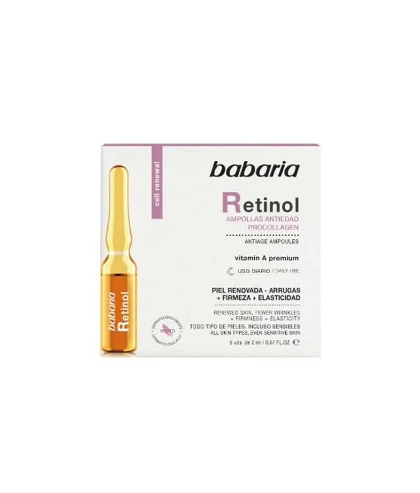 Ampoules anti-âge Babaria Retinol 5x2ml - Révélez votre jeunesse!
